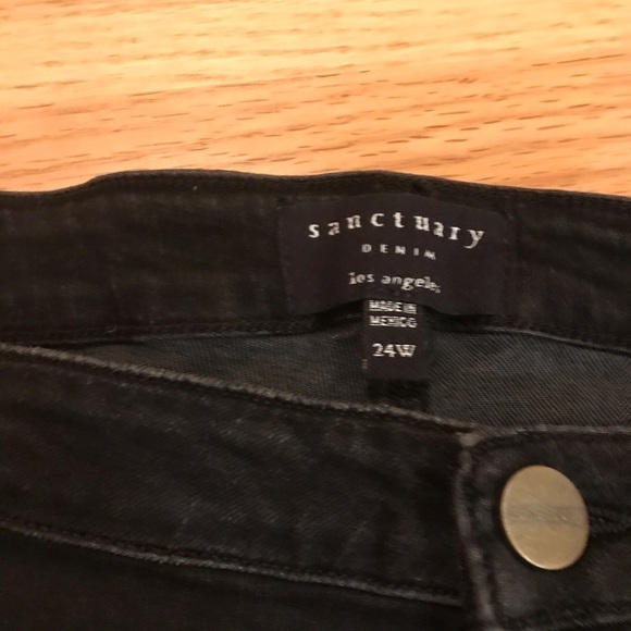 Sanctuary denim connector kick crop jeans 24W black - Picture 7 of 12